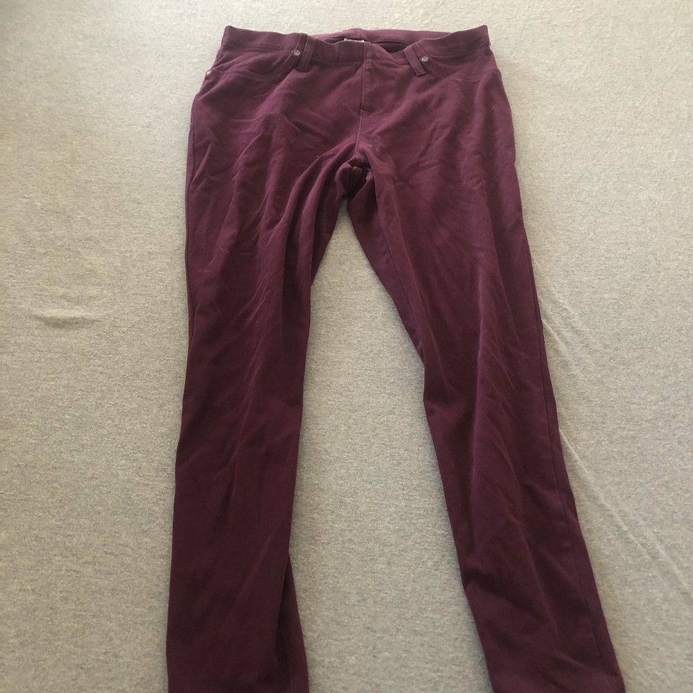 Maroon Stretchy Jeggings
